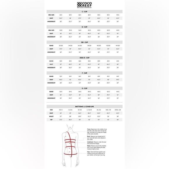 COCO REEF Women's Flourish Bra-Sized Tankini Top swimsuit teal multi 32D - Picture 8 of 8